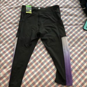 BRAND NEW Black and purple mesh yoga pants